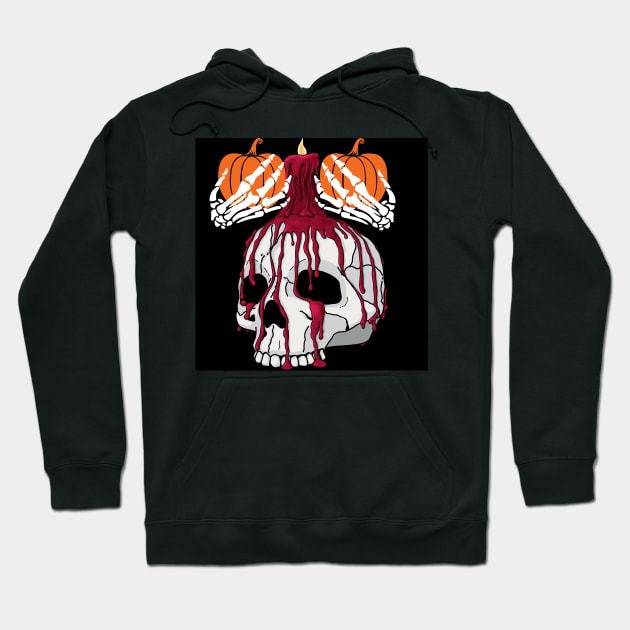 Skull with 2 hands Hoodie by sheelashop